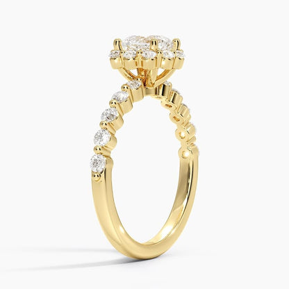 Halo 1 CT Cushion Cut Lab Grown Diamond Engagement Ring - view 7