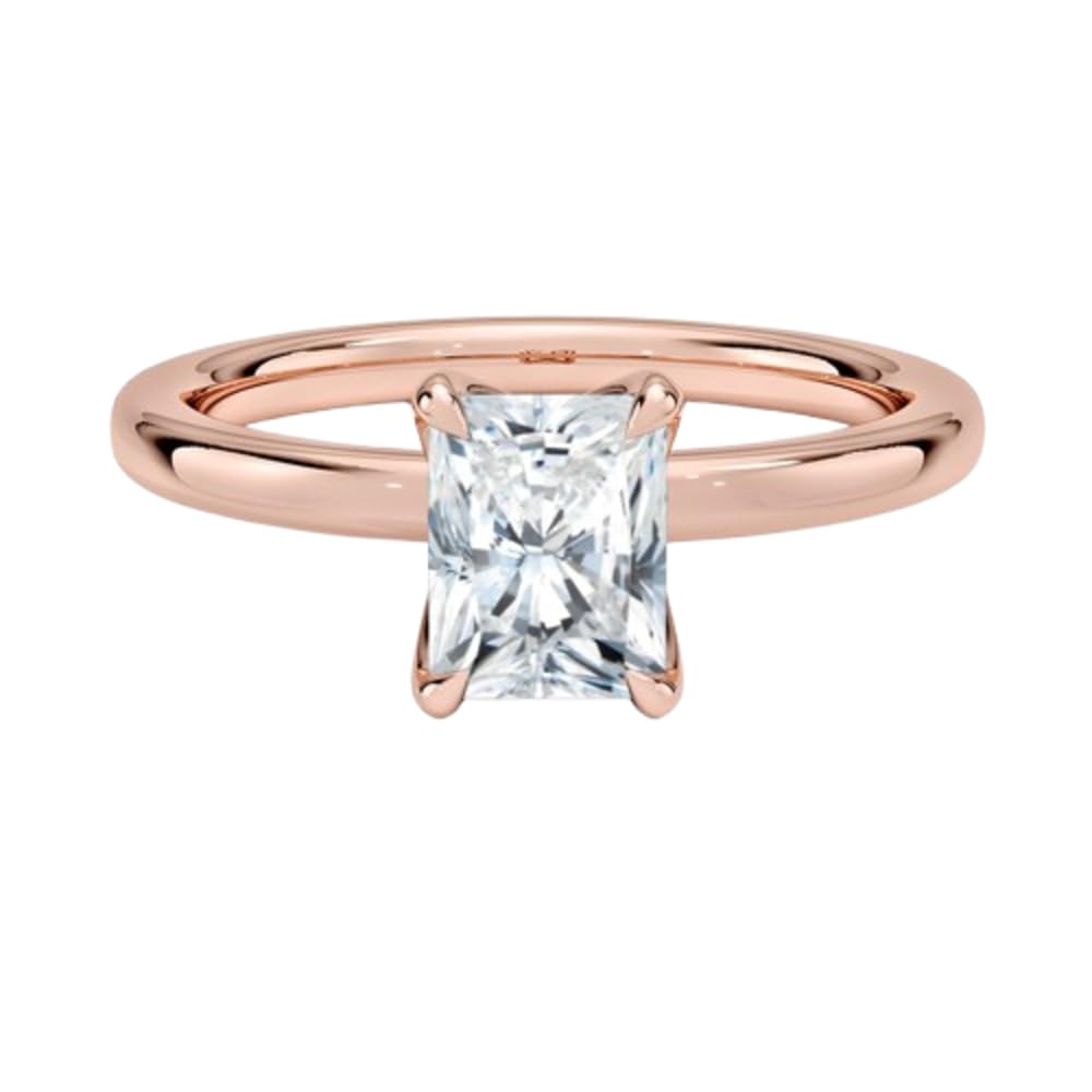 Solitaire 1 CT Radiant Cut Lab Grown Diamond Ring - view 6