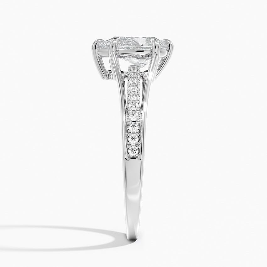 Pave 1 CT Pear Cut Lab Grown Diamond Engagement Ring - view 3