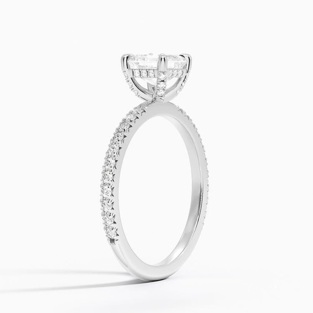 Hidden Halo 1 CT Asscher Cut Lab Grown Diamond Engagement Ring - view 2