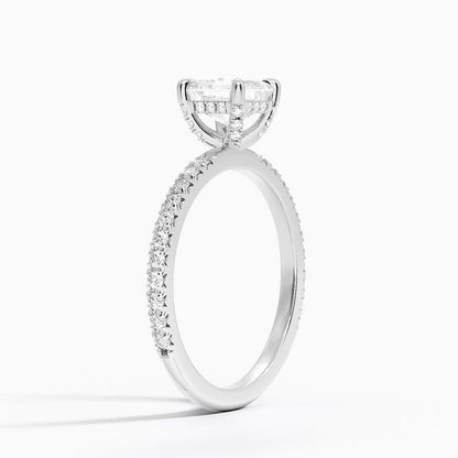 Hidden Halo 1 CT Asscher Cut Lab Grown Diamond Engagement Ring - view 2