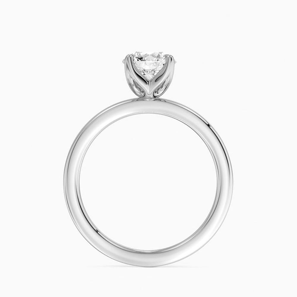 Solitaire 1 CT Round Cut Lab Grown Diamond Ring - view 2
