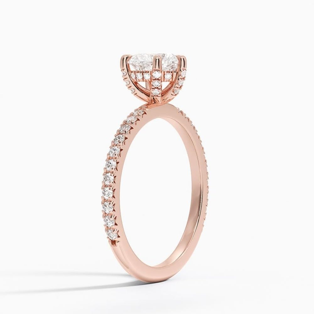 Hidden Halo 1 CT Heart Cut Lab Grown Diamond Engagement Ring - view 5