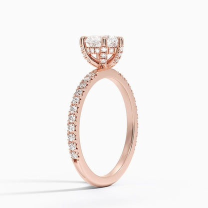 Hidden Halo 1 CT Heart Cut Lab Grown Diamond Engagement Ring - view 5