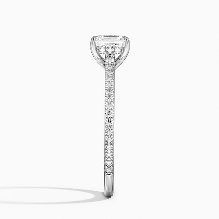 Hidden Halo 1 CT Asscher Cut Lab Grown Diamond Engagement Ring - view 3