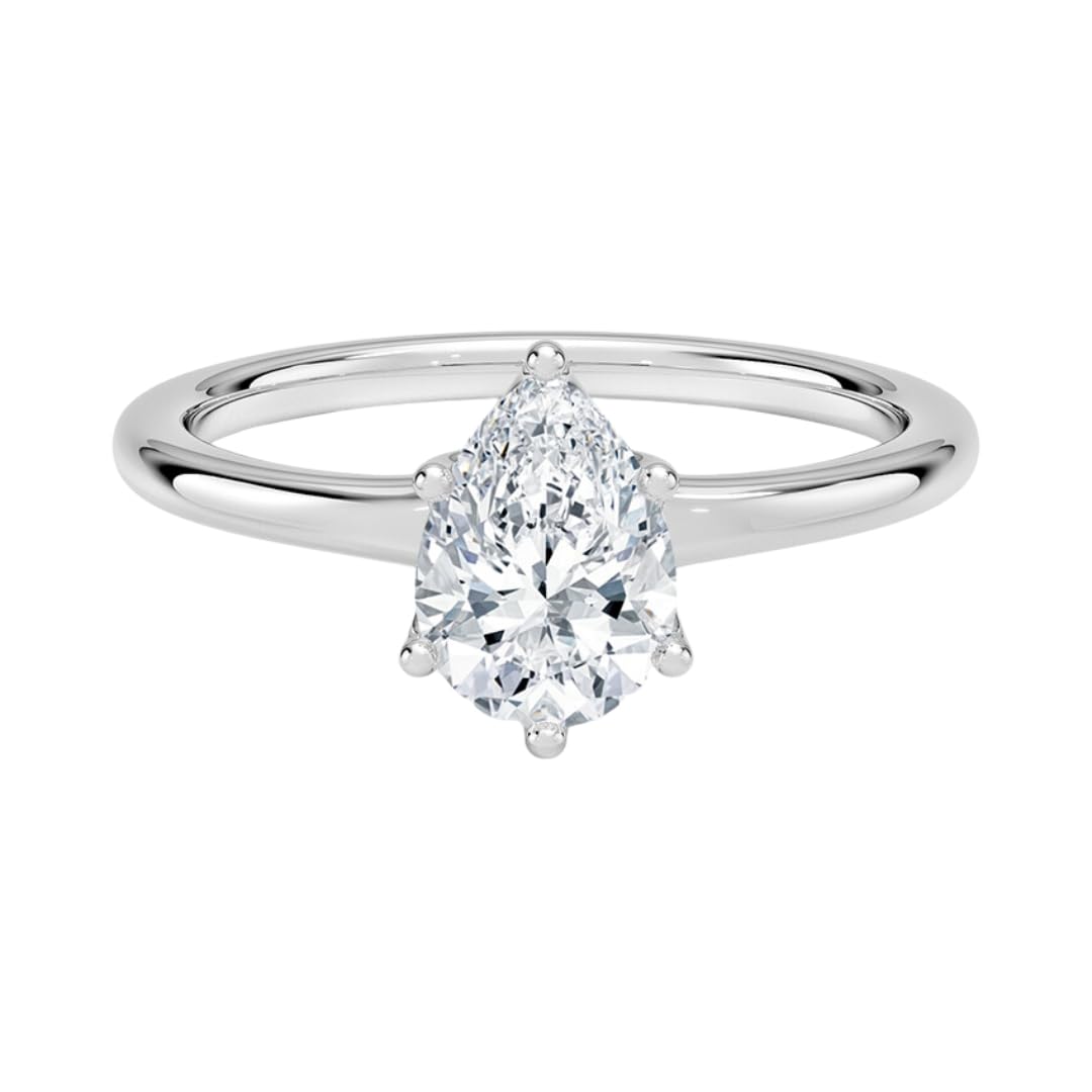 1 CT Pear Cut Lab Grown Diamond Engagement Ring - view 6