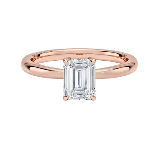 1 CT Emerald Cut Lab Grown Diamond Engagement Ring - view 1