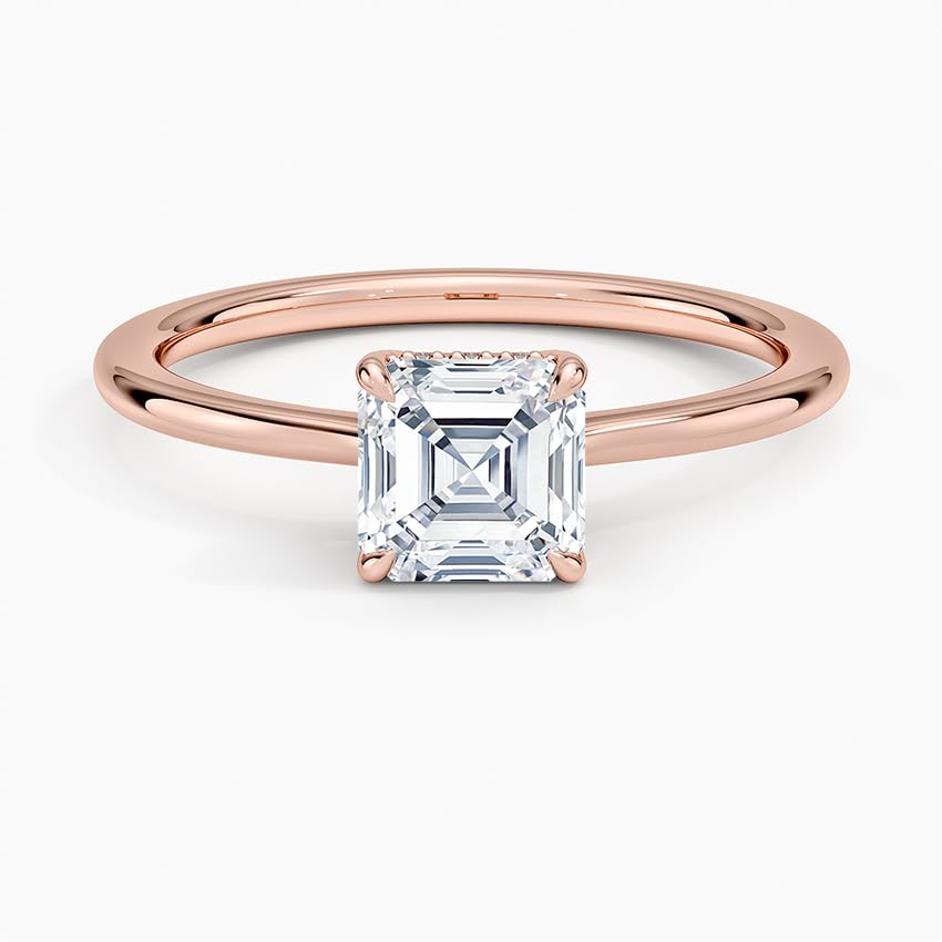 Solitaire 1 CT Asscher Cut Lab Grown Diamond Engagement Ring - view 6