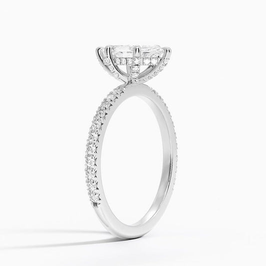 Hidden Halo 1 CT Marquise Cut Lab Grown Diamond Engagement Ring - view 2