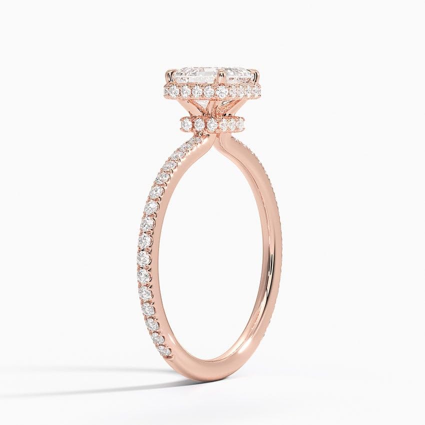 Hidden Halo 1 CT Asscher Cut Lab Grown Diamond Ring - view 5