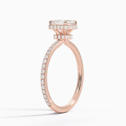 Hidden Halo 1 CT Asscher Cut Lab Grown Diamond Ring - view 5