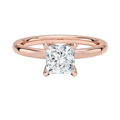 Solitaire 1 CT Princess Cut Lab Grown Diamond Ring - view 6