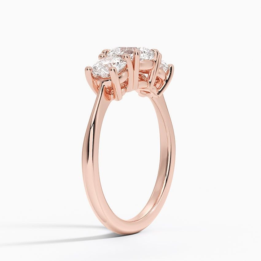 Solitaire 1 CT Cushion Cut Lab Grown Diamond Three Stone Engagement Ring - view 5