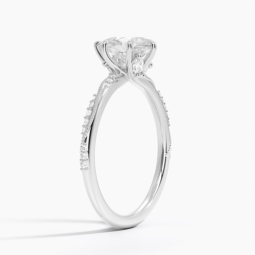 Solitaire 1 CT Pear Cut Lab Grown Diamond Engagement Ring - view 7