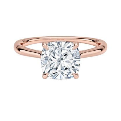 Solitaire 2 CT Cushion Cut Lab Grown Diamond Ring - view 6
