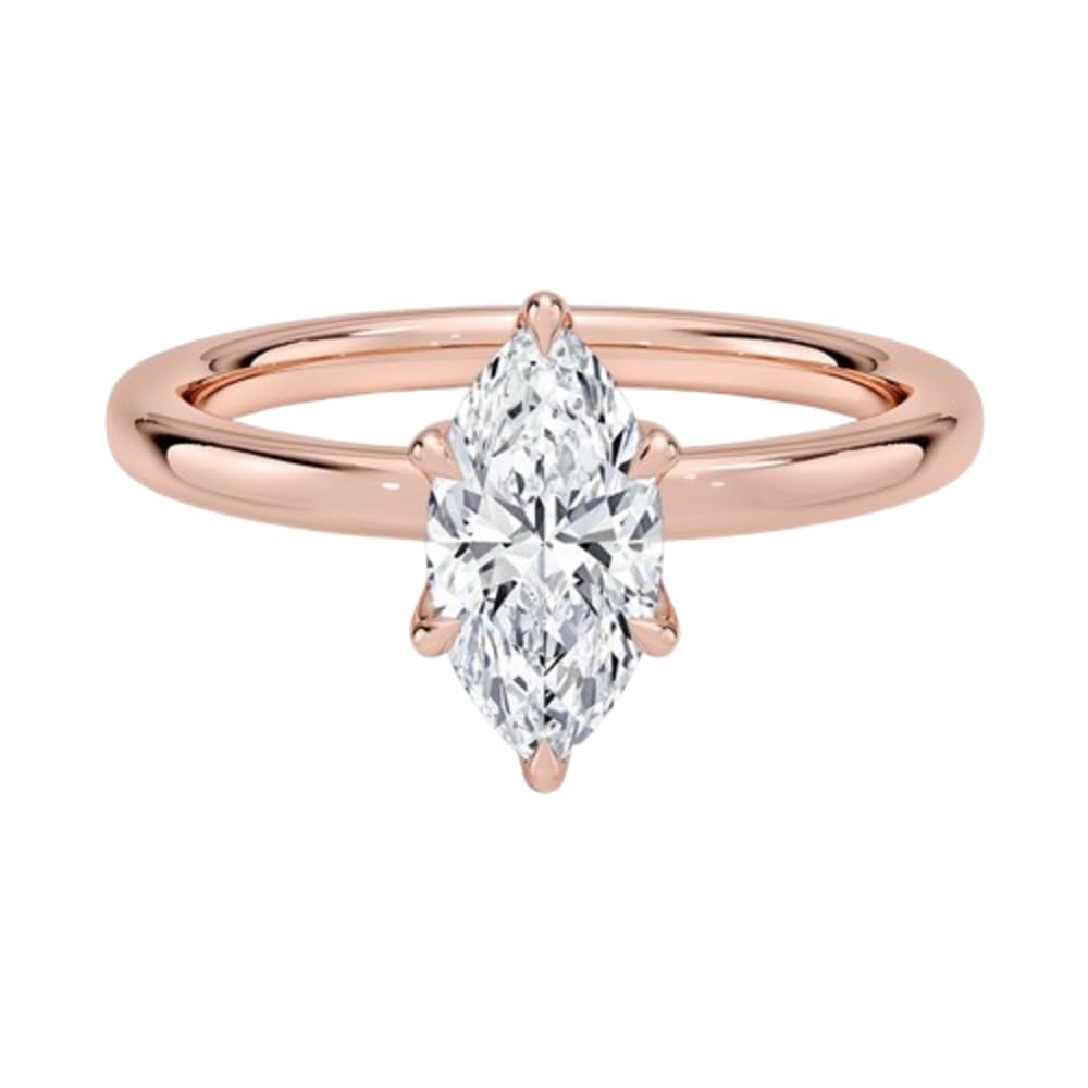 Solitaire 1 CT Marquise Cut Lab Grown Diamond Ring - view 4