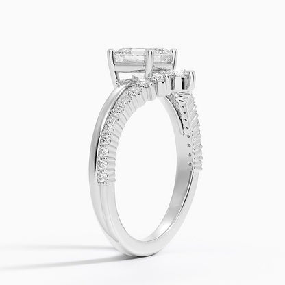 Solitaire 1 CT Asscher Cut Lab Grown Diamond Curved Engagement Ring - view 7