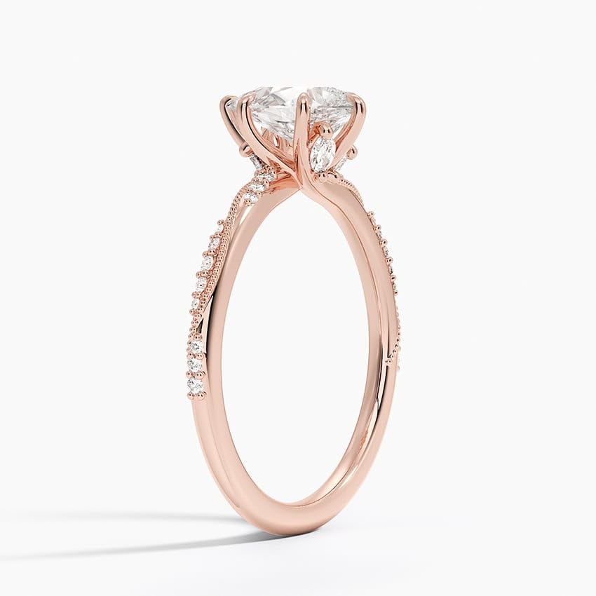 Solitaire 1 CT Pear Cut Lab Grown Diamond Engagement Ring - view 3