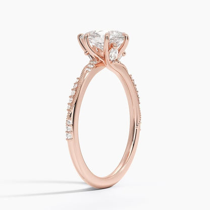 Solitaire 1 CT Pear Cut Lab Grown Diamond Engagement Ring - view 3