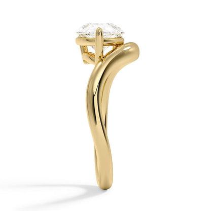 Solitaire 1 CT Oval Cut Lab Grown Diamond Curved Band Engagement Ring - view 5