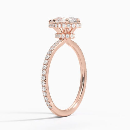 Hidden Halo 1 CT Pear Cut Lab Grown Diamond Ring - view 5