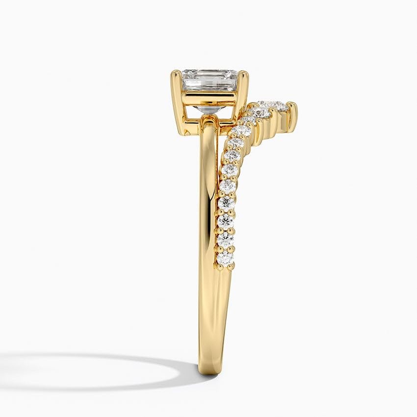 Solitaire 1 CT Asscher Cut Lab Grown Diamond Curved Engagement Ring - view 3