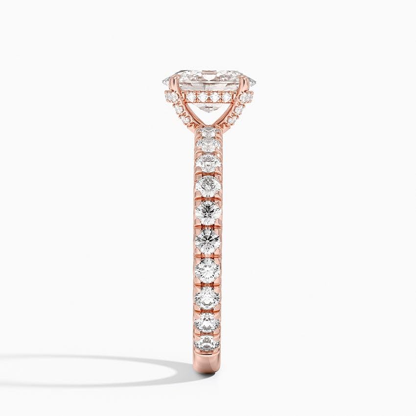 Hidden Halo 1 CT Oval Cut Lab Grown Diamond Engagement Ring - view 7