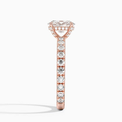Hidden Halo 1 CT Oval Cut Lab Grown Diamond Engagement Ring - view 7