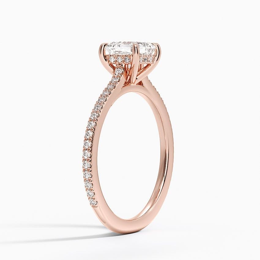 Hidden Halo 1 CT Asscher Cut Lab Grown Diamond Engagement Ring - view 5