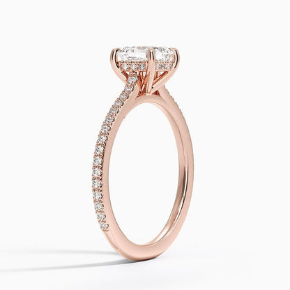 Hidden Halo 1 CT Asscher Cut Lab Grown Diamond Engagement Ring - view 5