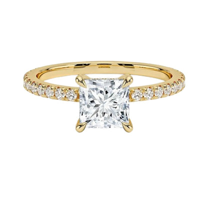 Hidden Halo 1 CT Princess Cut Lab Grown Diamond Engagement Ring - view 6