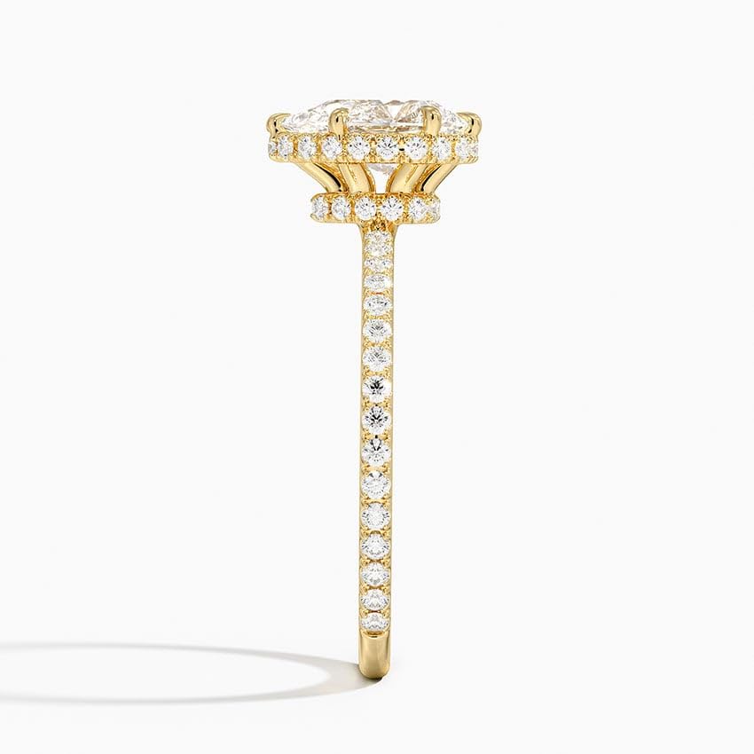 Hidden Halo 1 CT Pear Cut Lab Grown Diamond Ring - view 3