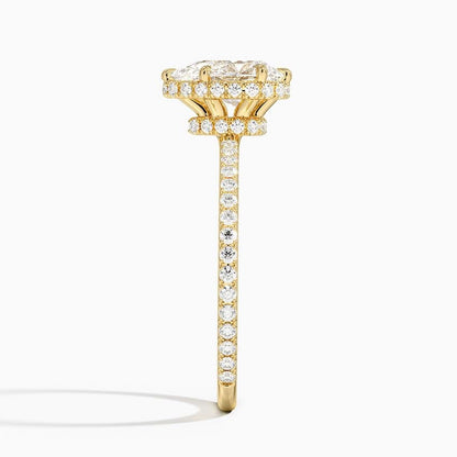 Hidden Halo 1 CT Pear Cut Lab Grown Diamond Ring - view 3
