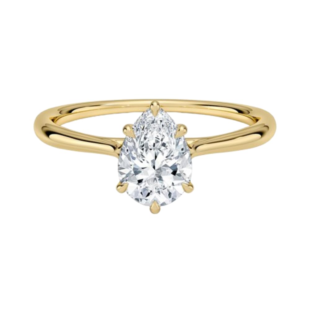 Solitaire 1 CT Pear Cut Lab Grown Diamond Ring - view 1