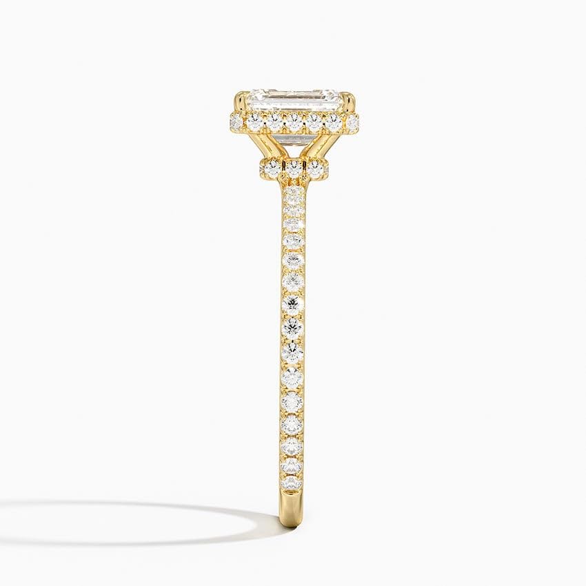 Hidden Halo 1 CT Emerald Cut Lab Grown Diamond Ring - view 7