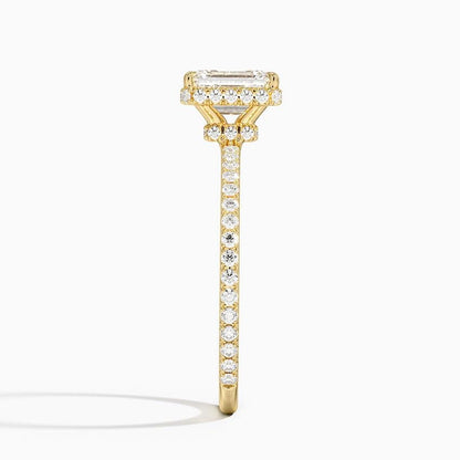Hidden Halo 1 CT Emerald Cut Lab Grown Diamond Ring - view 7