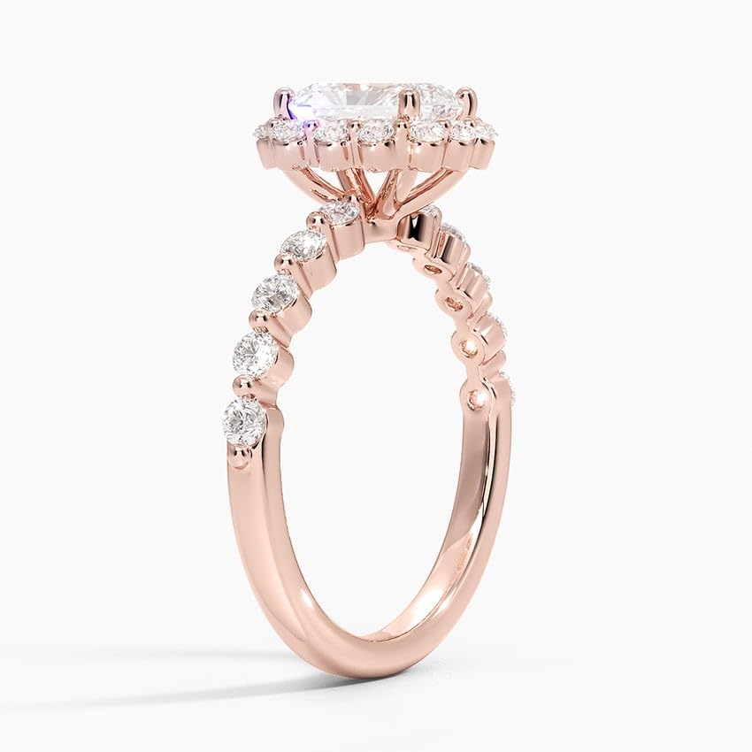 Halo 1 CT Radiant Cut Lab Grown Diamond Engagement Ring - view 5