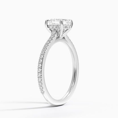Hidden Halo 1 CT Asscher Cut Lab Grown Diamond Engagement Ring - view 2