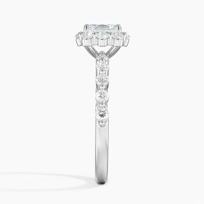 Halo 1 CT Asscher Cut Lab Grown Diamond Engagement Ring - view 3