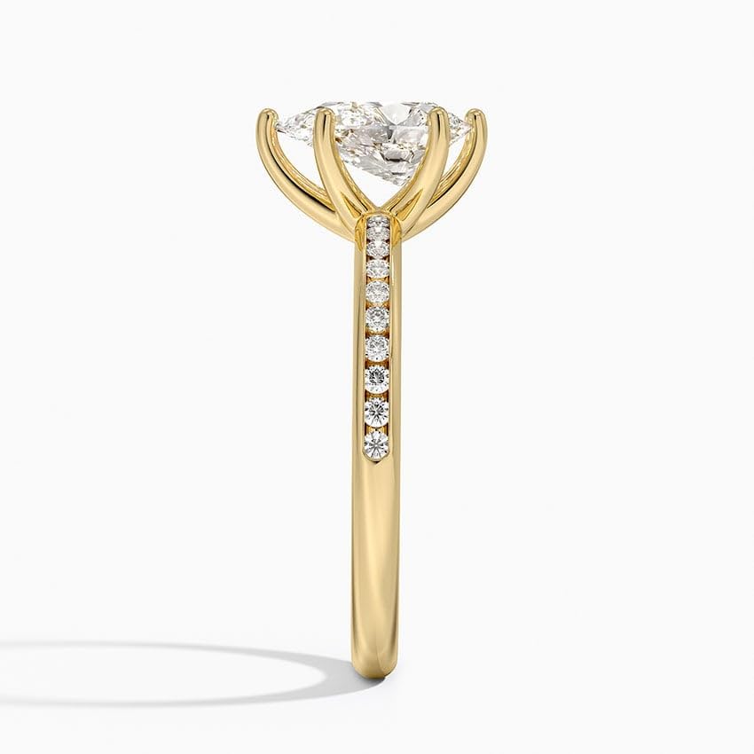Solitaire 1 CT Pear Cut Lab Grown Diamond Ring - view 3