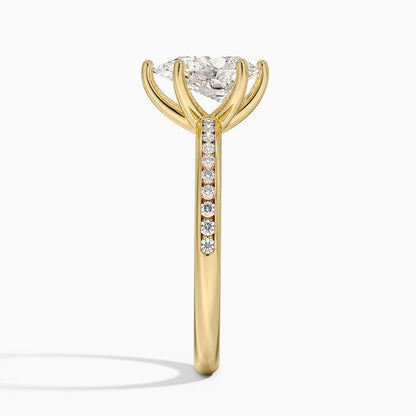 Solitaire 1 CT Pear Cut Lab Grown Diamond Ring - view 3