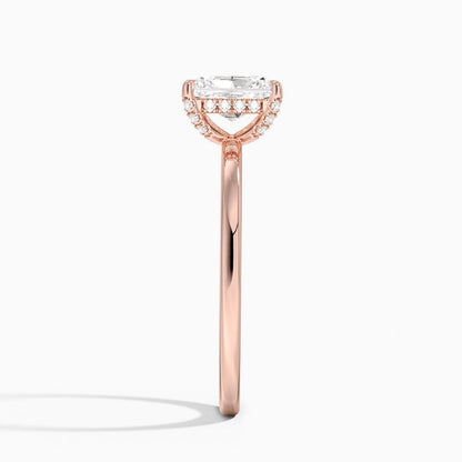 Solitaire 1 CT Radiant Cut Lab Grown Diamond Hidden Halo Engagement Ring - view 7