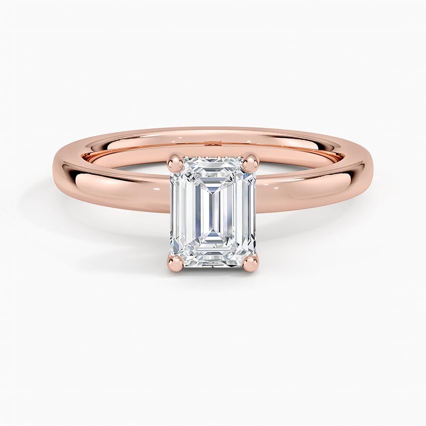 Solitaire 1 CT Emerald Cut Lab Grown Diamond Engagement Ring - view 4