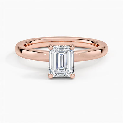 Solitaire 1 CT Emerald Cut Lab Grown Diamond Engagement Ring - view 4