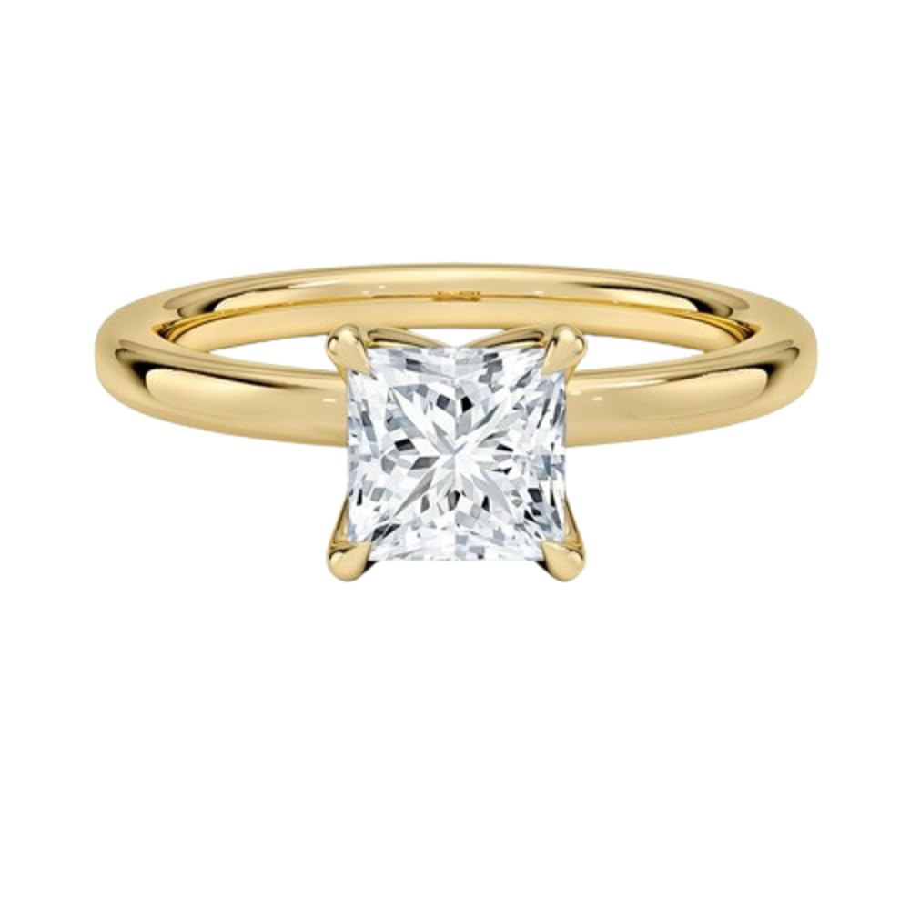Solitaire 1 CT Princess Cut Lab Grown Diamond Ring - view 4