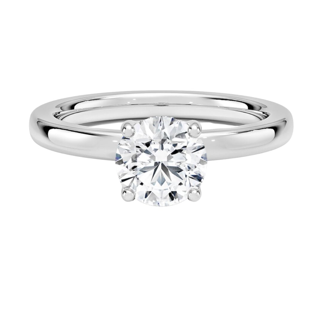 Solitaire 1 CT Round Cut Lab Grown Diamond Engagement Ring - view 1