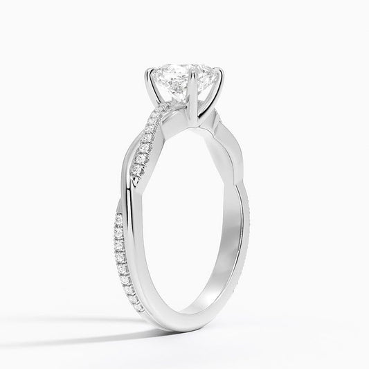 Twisted Vine 1 CT Cushion Cut Lab Grown Diamond Ring - view 2