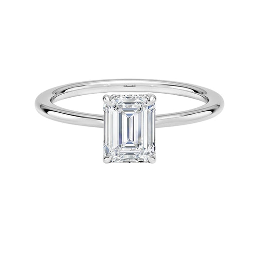 Solitaire 1 CT Emerald Cut Lab Grown Diamond Engagement Ring - view 1