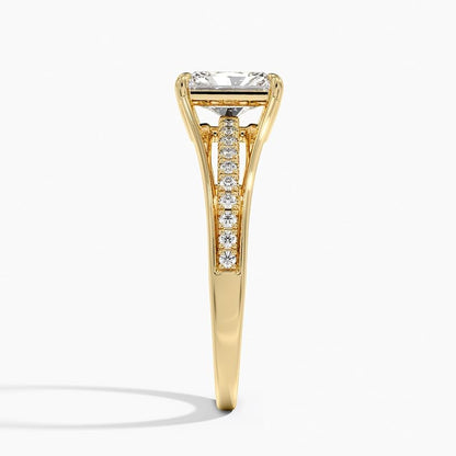 Pave 1 CT Radiant Cut Lab Grown Diamond Engagement Ring - view 3