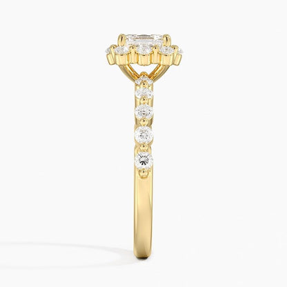 Halo 1 CT Asscher Cut Lab Grown Diamond Engagement Ring - view 5